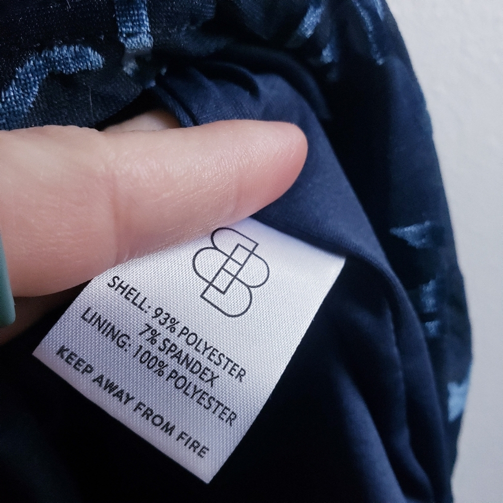 Baltic Born Penelope Midnight Blue Velvet Floral Long Sleeve Dress Maxi - Picture 10 of 10